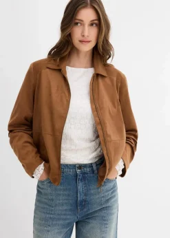 Online Velourslederimitat-Jacke Damen Bekleidung·Hosen|Jacken & Mäntel