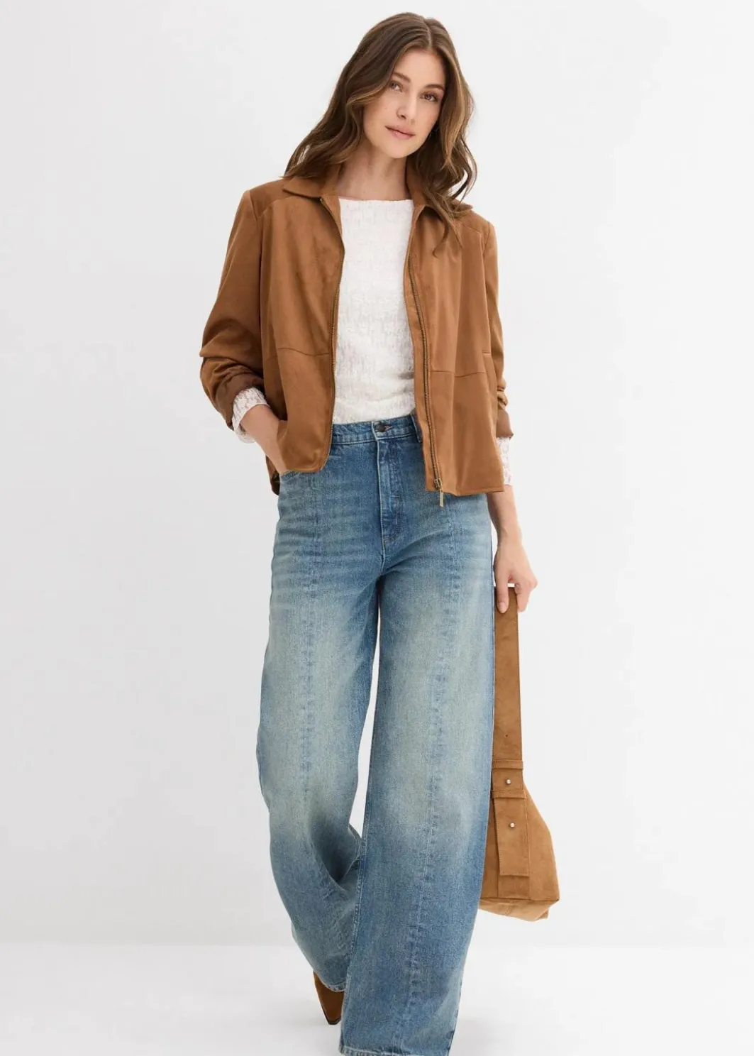 Online Velourslederimitat-Jacke Damen Bekleidung·Hosen|Jacken & Mäntel