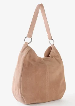 Discount Veloursledertasche mit dekorativem Zusatzriemen Damen Taschen