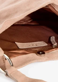 Discount Veloursledertasche mit dekorativem Zusatzriemen Damen Taschen