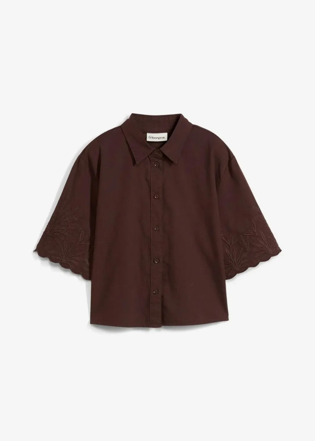 Damen bonprix Bekleidung·Jacken & Mäntel|Premium|verkürzte Hemdbluse mit Seidenanteil
