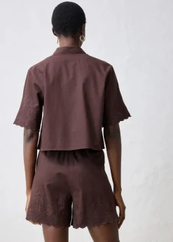 Damen bonprix Bekleidung·Jacken & Mäntel|Premium|verkürzte Hemdbluse mit Seidenanteil