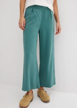 Outlet Verkürzte Hose aus weichem Viskose-Mix Damen Hosen|Bekleidung·Kleider