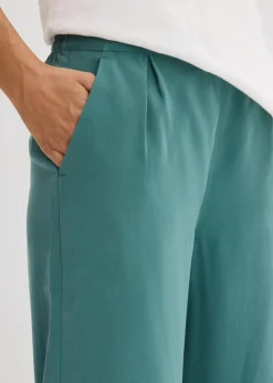 Outlet Verkürzte Hose aus weichem Viskose-Mix Damen Hosen|Bekleidung·Kleider