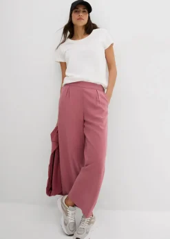 New Verkürzte Hose aus weichem Viskose-Mix Damen Bekleidung·Kleider|Hosen