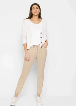 Damen bonprix Bekleidung·Kleider|Hosen|Verkürzte Twill-Hose im Used-Look