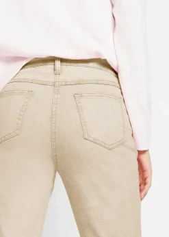 Damen bonprix Bekleidung·Kleider|Hosen|Verkürzte Twill-Hose im Used-Look