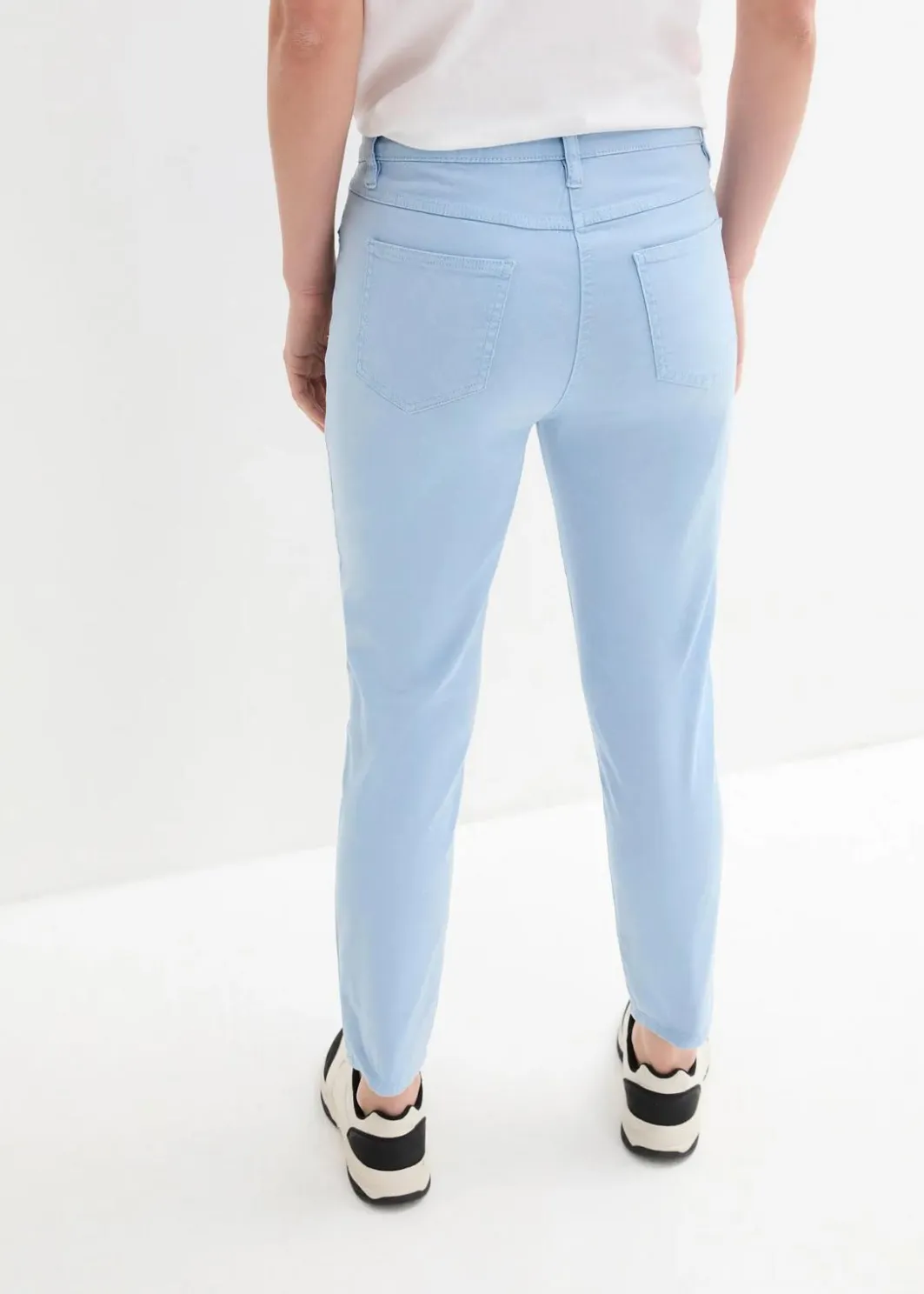 Damen bonprix Hosen|Bekleidung·Kleider|Verkürzte Twill-Hose im Used-Look