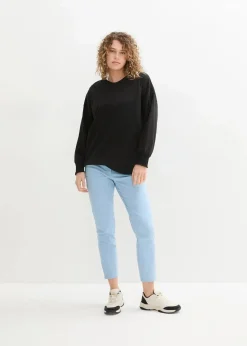 Damen bonprix Hosen|Bekleidung·Kleider|Verkürzte Twill-Hose im Used-Look