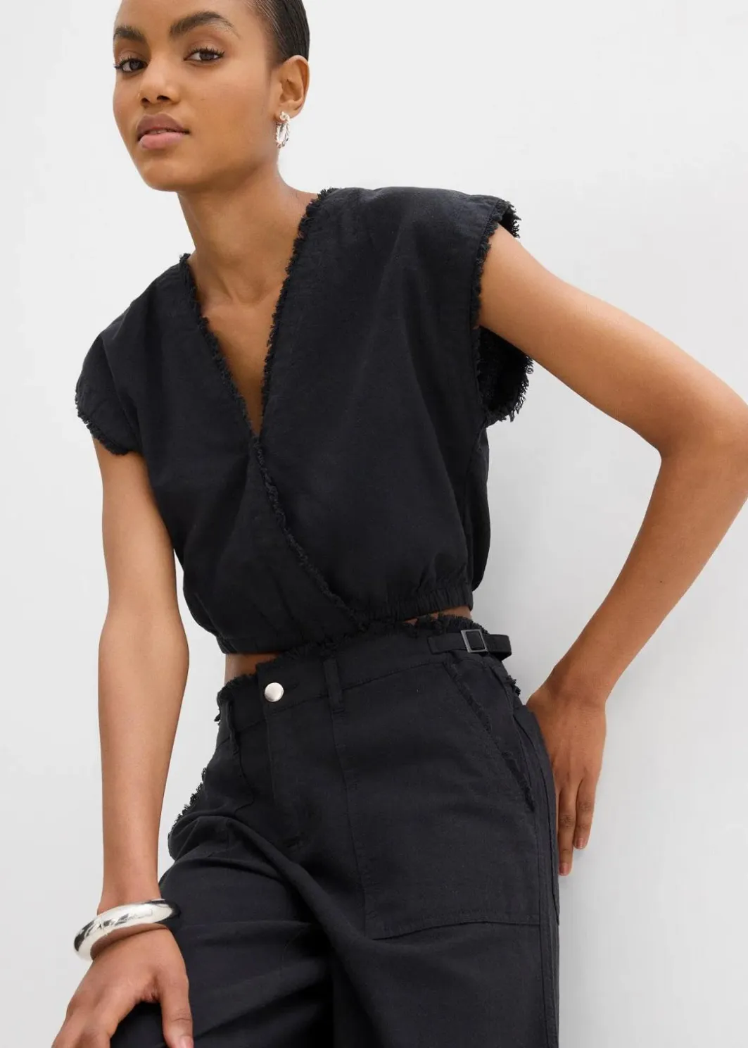 Damen bonprix Blusen & Tuniken|Shirts & Tops|Verkürztes Blusentop