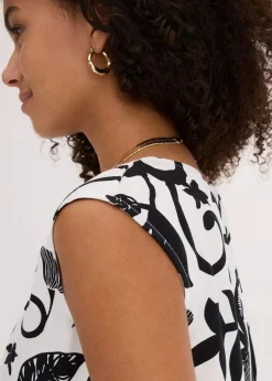 Damen bonprix Nachhaltigere Materialien|Shirts & Tops|verkürztes Blusentop aus fließender Viskose