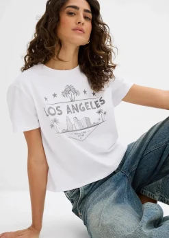 Discount Verkürztes T-Shirt aus Jersey Damen Shirts & Tops