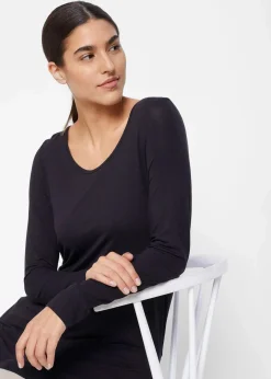 Damen bonprix Shirts & Tops|Viskose Longshirt, Langarm