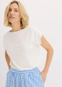Damen bonprix Shirts & Tops|Viskose Shirt mit Spitze