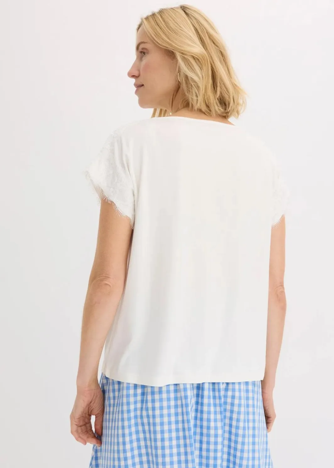 Damen bonprix Shirts & Tops|Viskose Shirt mit Spitze