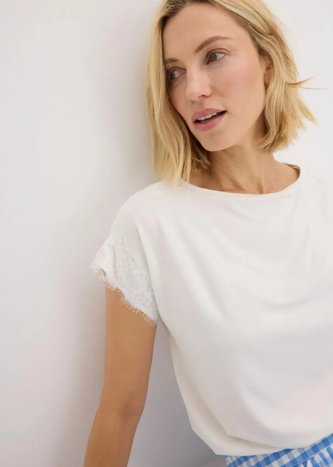 Damen bonprix Shirts & Tops|Viskose Shirt mit Spitze