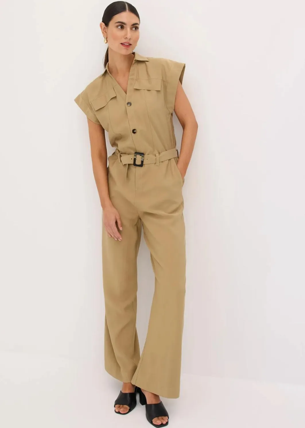 Viskose-Jumpsuit mit Bindeband Damen Bekleidung·Homewear|Jumpsuits