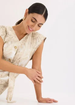 Viskose-Kleid mit Bindeband (2-tlg.Set) Damen Bekleidung·Pullover & Strickjacken|Kleider