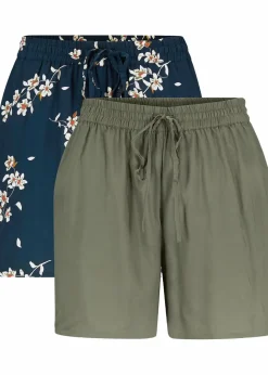 Damen bonprix Bekleidung·Outdoorbekleidung|Bekleidung·Kleider|Viskose-Shorts mit Bindegürtel (2er Pack)