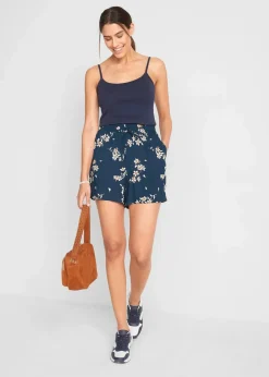 Damen bonprix Bekleidung·Outdoorbekleidung|Bekleidung·Kleider|Viskose-Shorts mit Bindegürtel (2er Pack)
