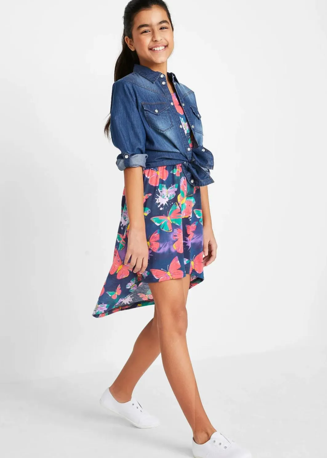 New Vokuhila Jerseykleid Kinder Mädchen 9-16 Jahre·Kleider & Jumpsuits