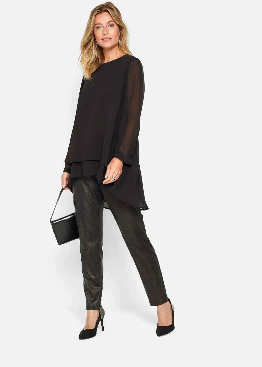 Clearance Vokuhila Long-Tunika Damen Bekleidung·Jacken & Mäntel|Blusen & Tuniken