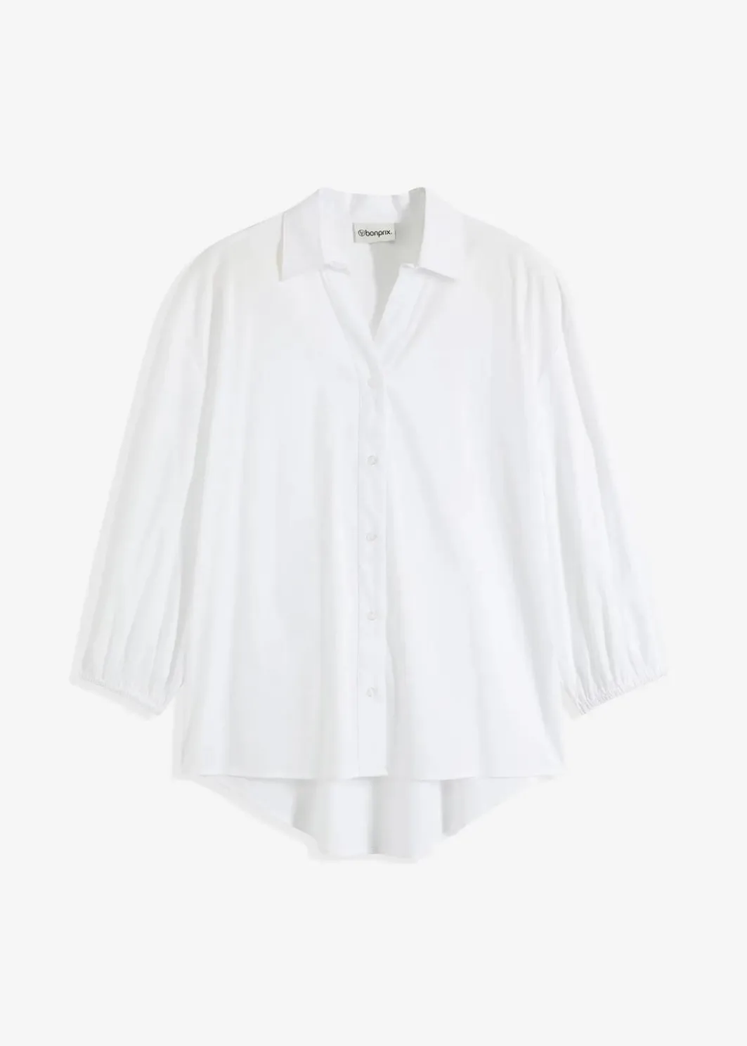 Online Vokuhila-Bluse aus Baumwoll-Mix Damen Bekleidung·Jacken & Mäntel|Blusen & Tuniken