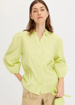 Sale Vokuhila-Bluse aus Baumwoll-Mix Damen Blusen & Tuniken|Bekleidung·Jacken & Mäntel