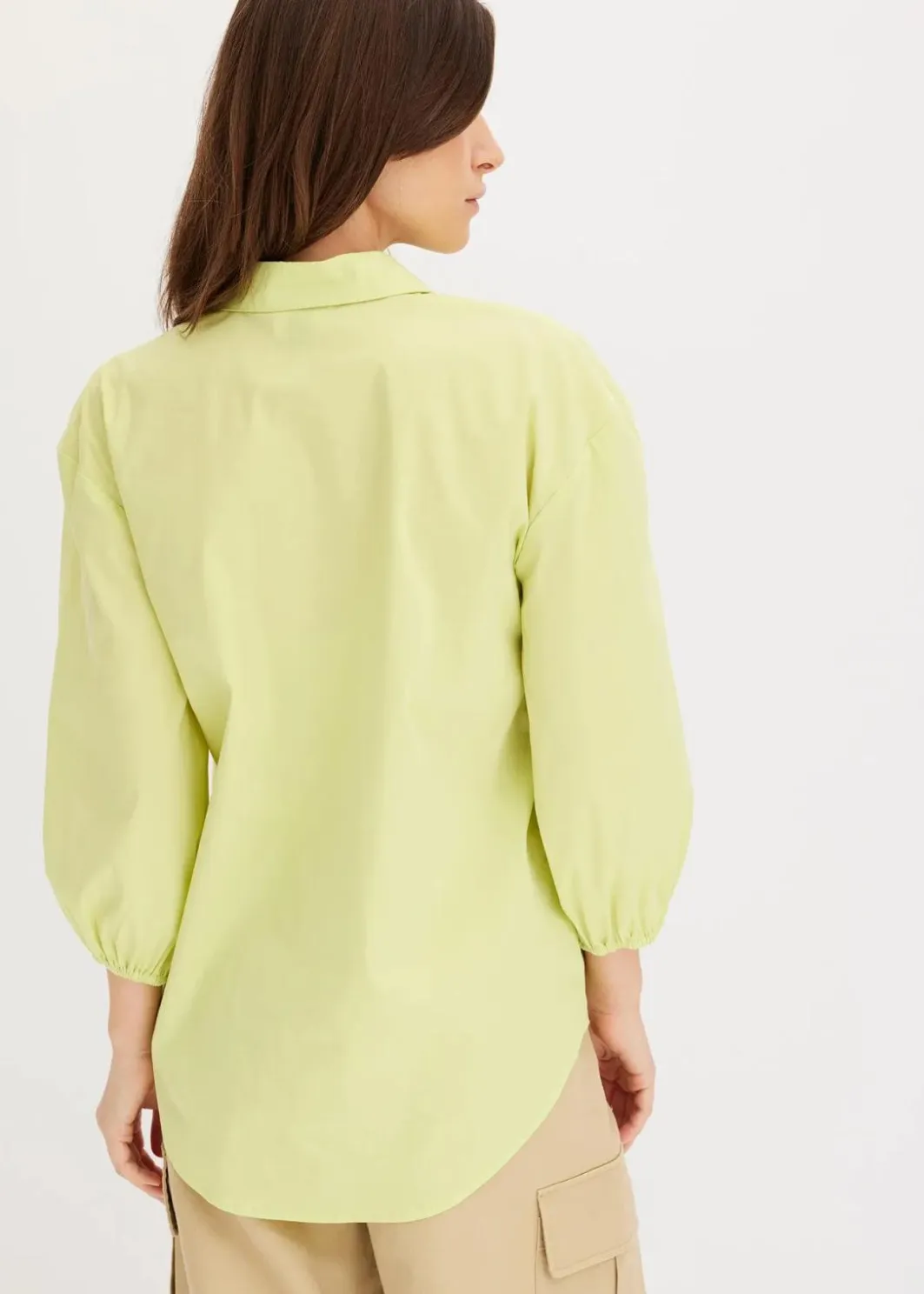 Sale Vokuhila-Bluse aus Baumwoll-Mix Damen Blusen & Tuniken|Bekleidung·Jacken & Mäntel