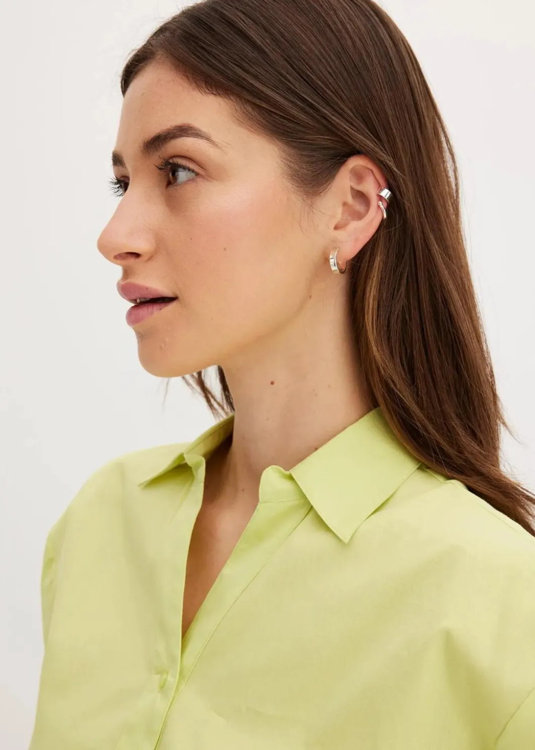 Sale Vokuhila-Bluse aus Baumwoll-Mix Damen Blusen & Tuniken|Bekleidung·Jacken & Mäntel