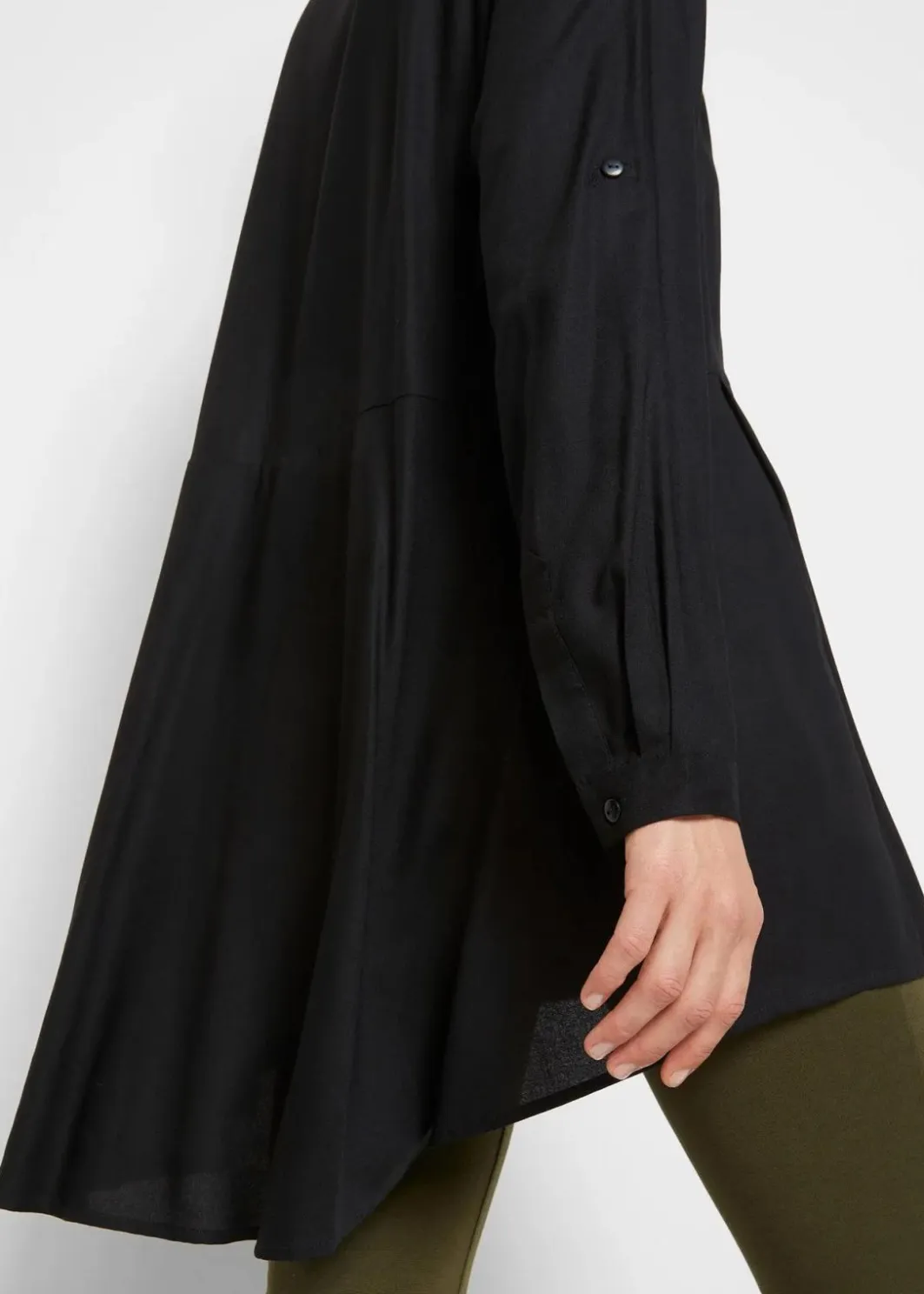 Vokuhila-Bluse aus reiner Viskose Damen Bekleidung·Jacken & Mäntel|Blusen & Tuniken