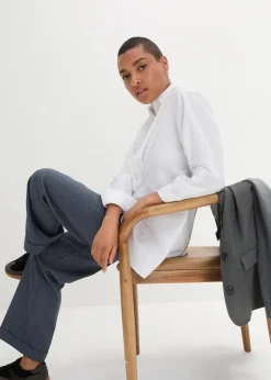 Damen bonprix Bekleidung·Jacken & Mäntel|Blusen & Tuniken|Vokuhila-Bluse in reiner Baumwolle