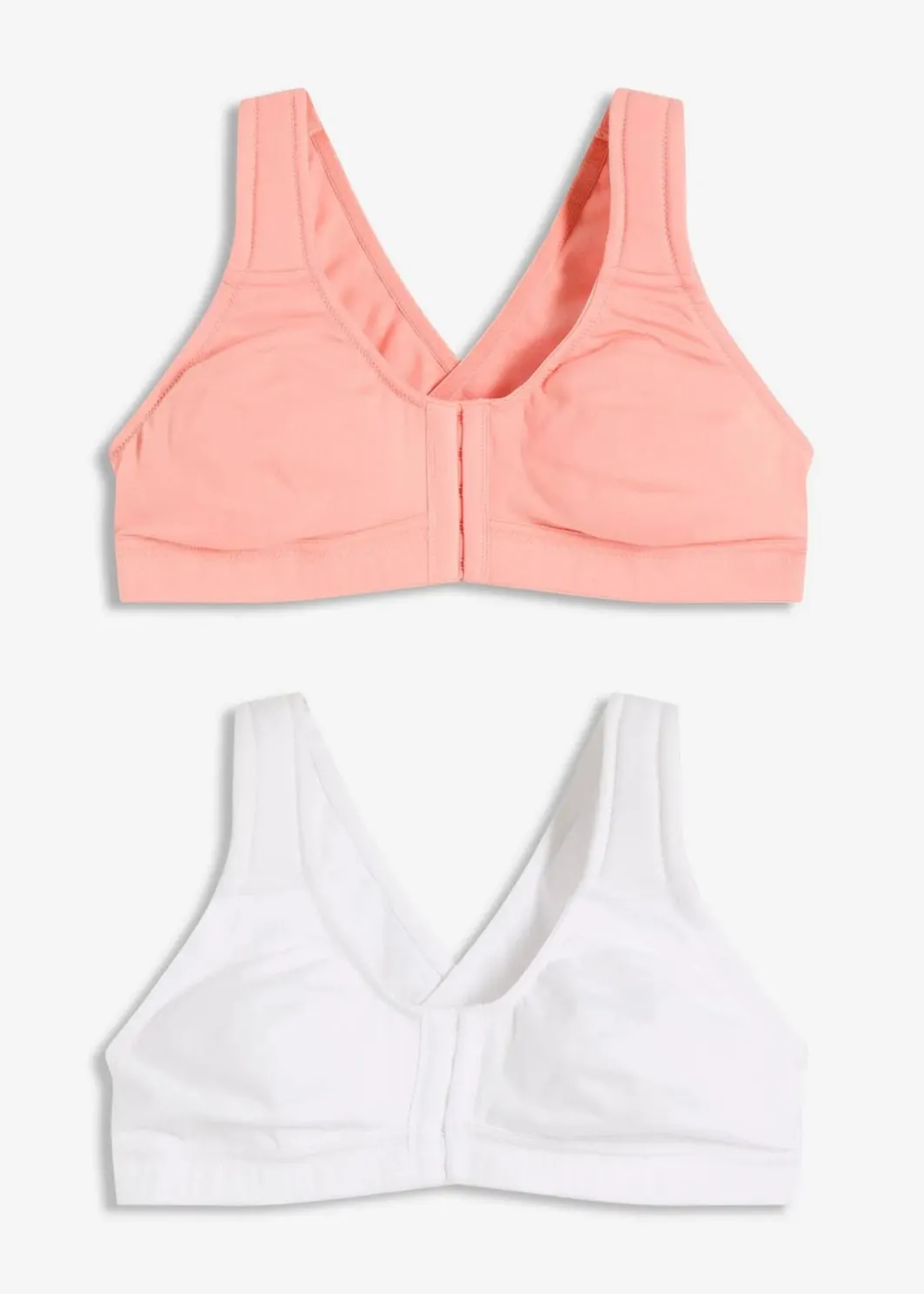 New Vorderverschluss-BH ohne Bügel mit Bio-Baumwolle (2er Pack) Damen Große Cups D-H|Nachhaltigere Materialien