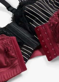 Damen bonprix Wäsche·Baumwollunterwäsche|Wäsche·Große Cups D-H|Vorderverschluss-BH ohne Bügel mit Bio-Baumwolle (2er Pack)