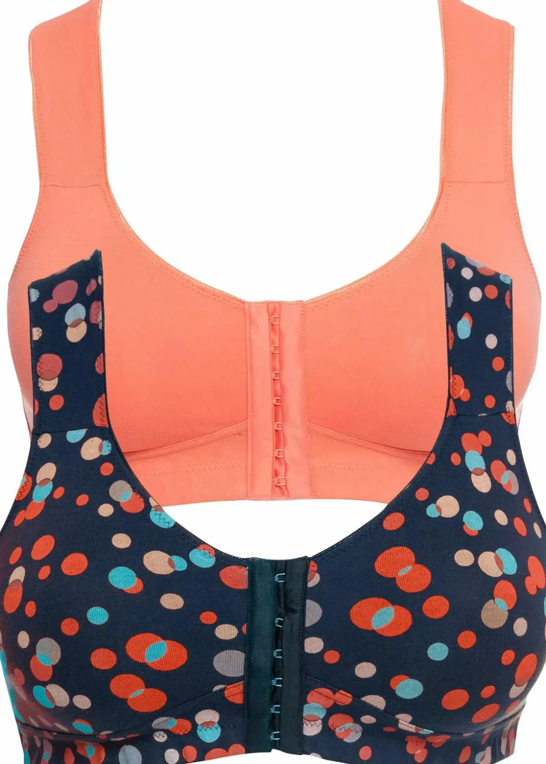 Best Vorderverschluss-BH ohne Bügel mit Bio-Baumwolle (2er Pack) Damen Große Cups D-H|Nachhaltigere Materialien