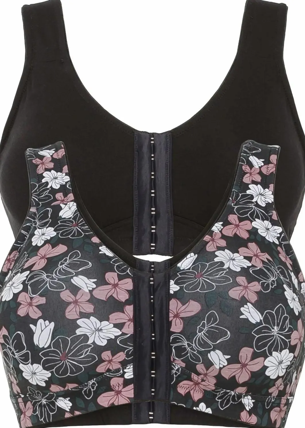 Online Vorderverschluss-BH ohne Bügel (2er Pack) mit Baumwolle Damen Wäsche·Baumwollunterwäsche|Wäsche·Große Cups D-H