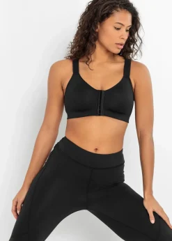 Discount Vorderverschluss-Sport-BH mit starkem Halt Damen Große Cups D-H|Sportbekleidung