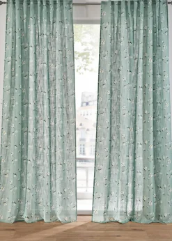 bonprix Vorhänge|Vorhang aus recyceltem Polyester mit Blumendruck (1er Pack)