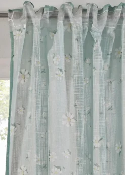 bonprix Vorhänge|Vorhang aus recyceltem Polyester mit Blumendruck (1er Pack)
