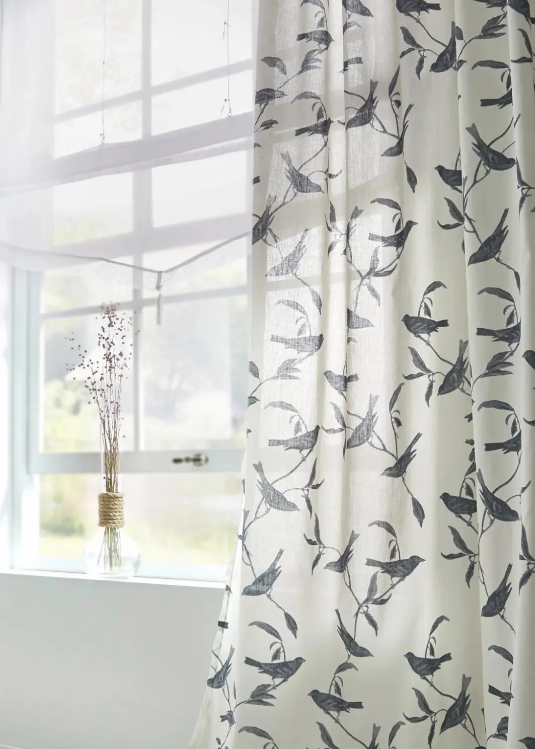 New Vorhang mit Vogel Druck (1er Pack) Vorhänge