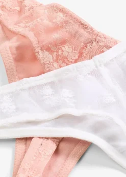 Damen bonprix Wäsche·Basics|Wäsche·Baumwollunterwäsche|V-String mit komfortabler Baumwolle (2er Pack)