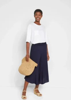 Damen bonprix Nachhaltigere Materialien|Hosen|Wadenlange Culotte aus nachhaltiger Viskose