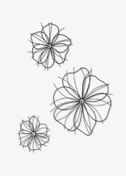 Hot Wanddeko in Blumen-Form (3-tlg.Set) Wanddekoration