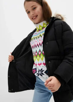 Sale warm gefütterte Steppjacke mit Fellkapuze Kinder Mädchen 9-16 Jahre·Jacken & Outdoor