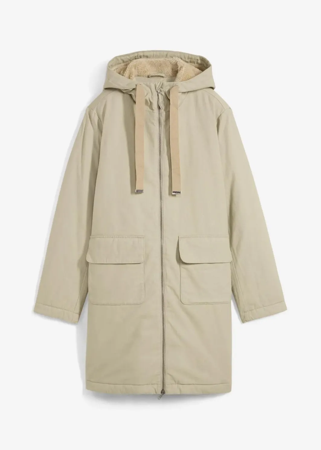 Damen bonprix Jacken & Mäntel|Bekleidung·Hosen|warm wattierter Winterparka mit Teddyfutter in Kapuze