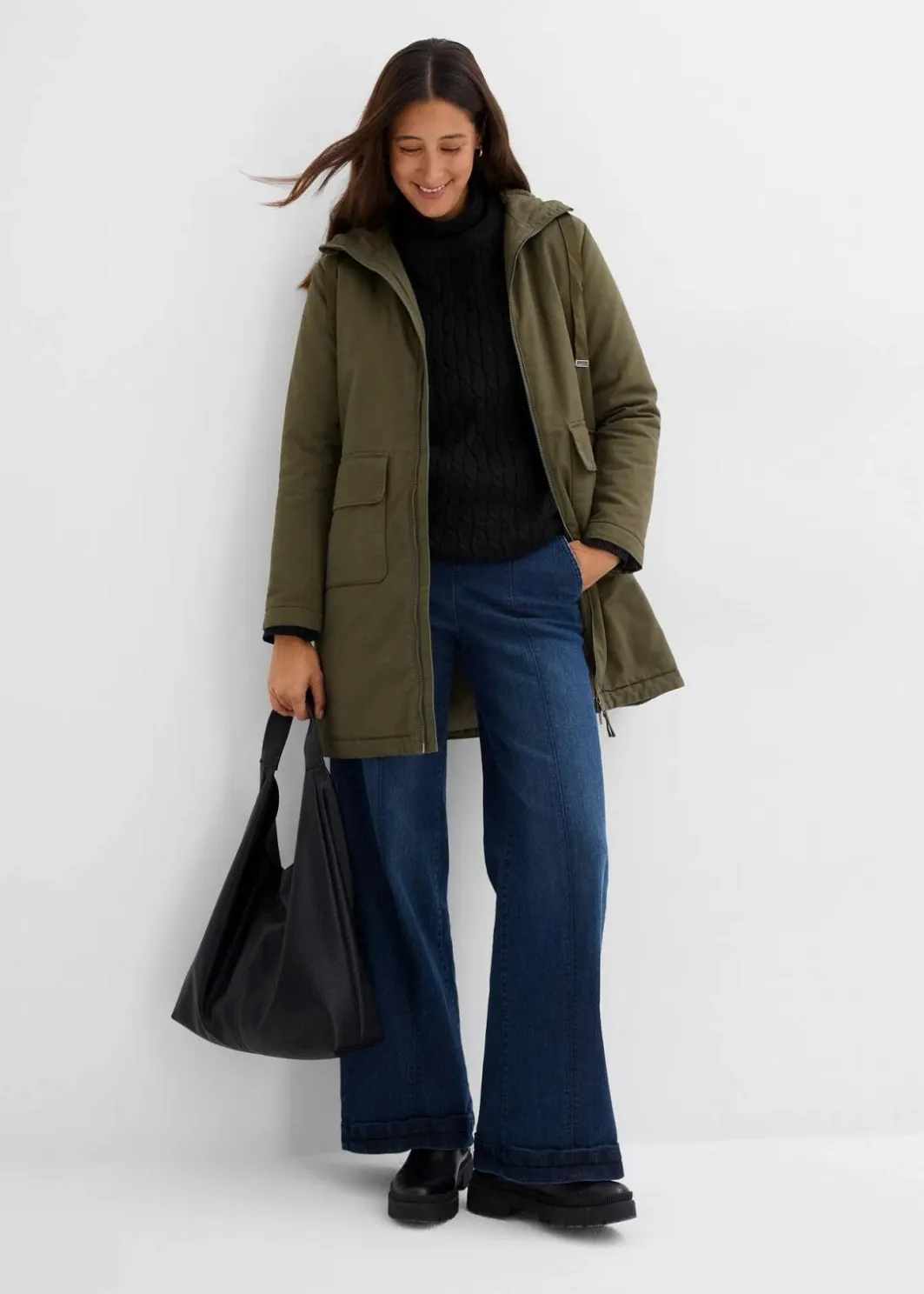 Discount warm wattierter Winterparka mit Teddyfutter in Kapuze Damen Jacken & Mäntel|Bekleidung·Hosen
