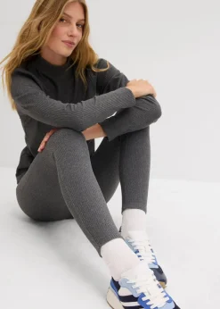 Damen bonprix Hosen|Sportbekleidung|Warme gerippte Thermo-Leggings