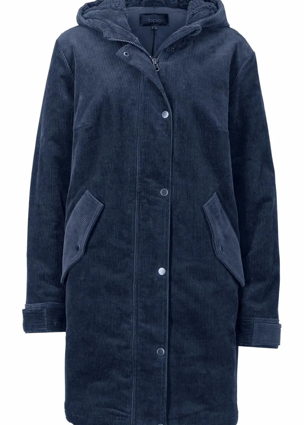 Damen bonprix Jacken & Mäntel|Bekleidung·Hosen|Warmer Cord-Parka mit Teddy-Futter in der Kapuze, in A-Linie