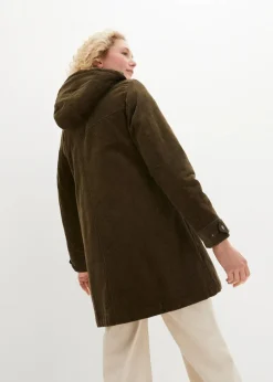 Discount Warmer Cord-Parka mit Teddy-Futter in der Kapuze, in A-Linie Damen Jacken & Mäntel|Bekleidung·Hosen