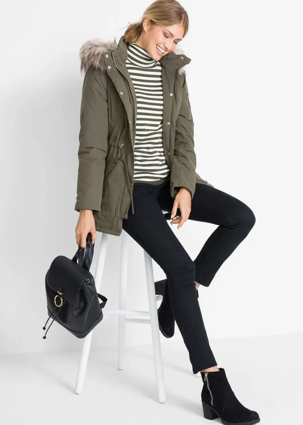 Damen bonprix Jacken & Mäntel|Bekleidung·Hosen|Warmer Parka, gefüttert